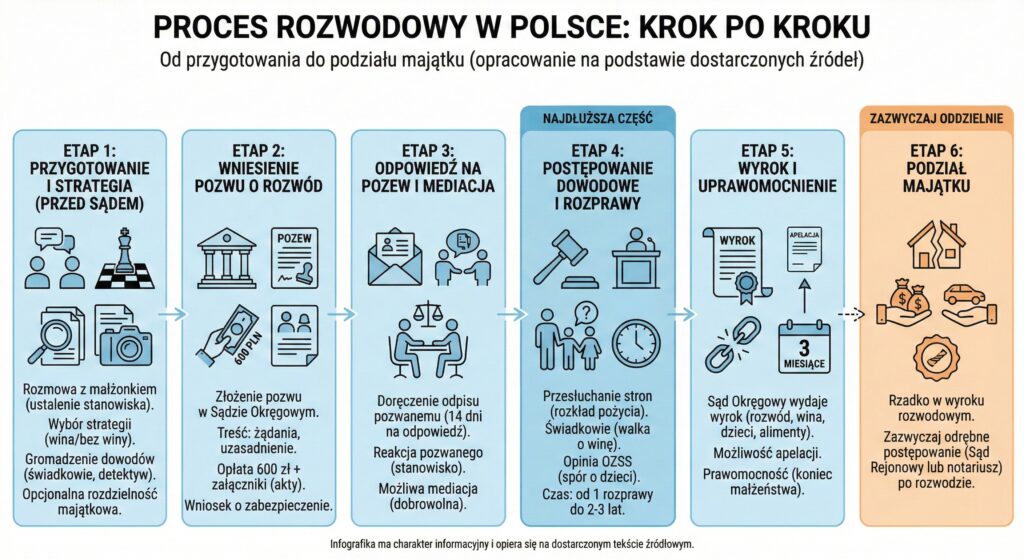 infografika etapy rozwodu