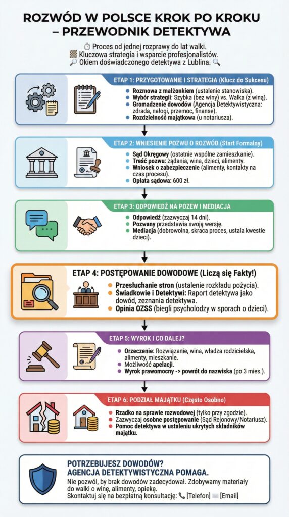 infografika pionowa rozwód w Polsce